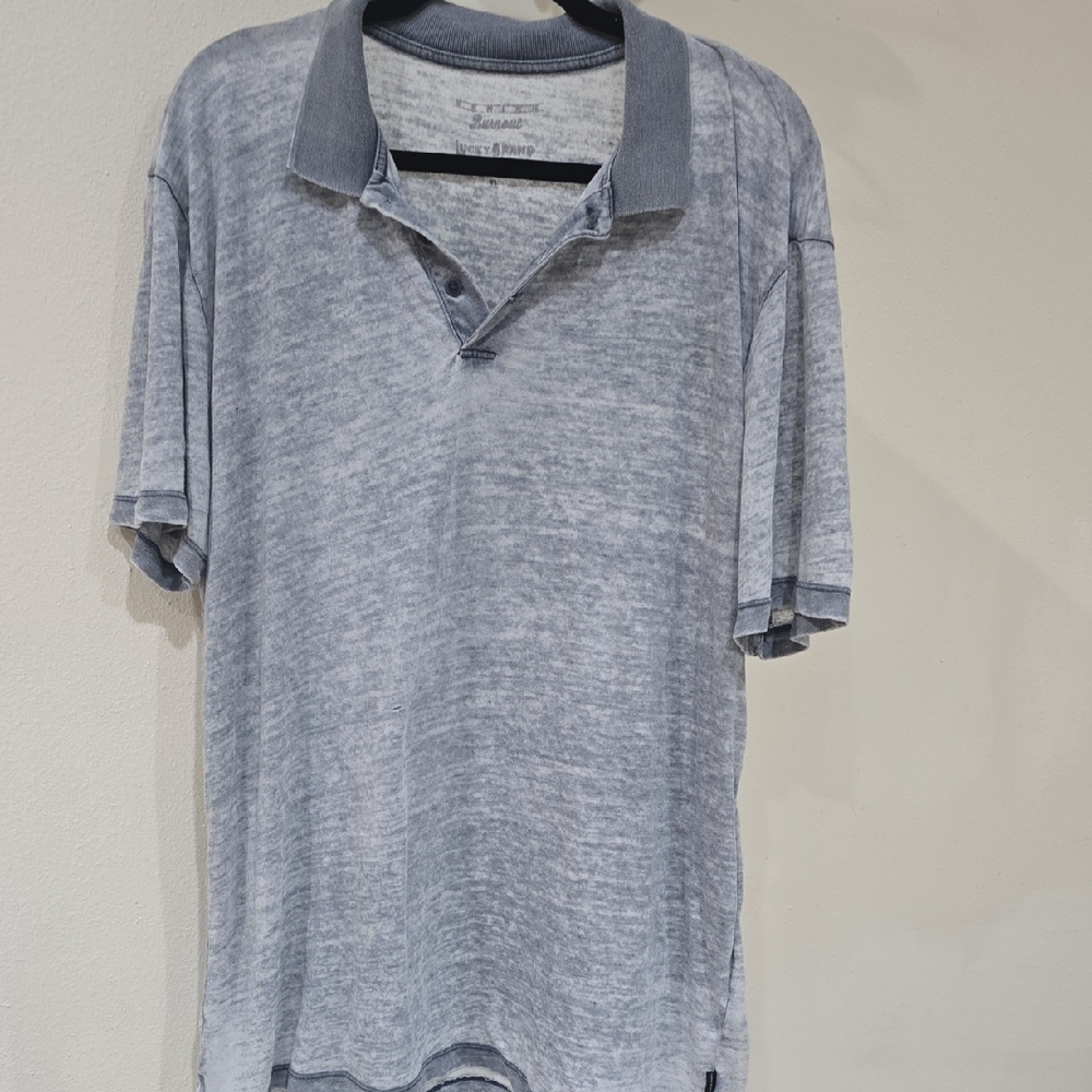 Lucky Brand Heather Gray Polo Shirt